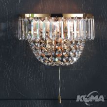Saturn kinkiet 2x40W E14 230V złoty + Spectra Swarovski Crystal i Scholer Crystal